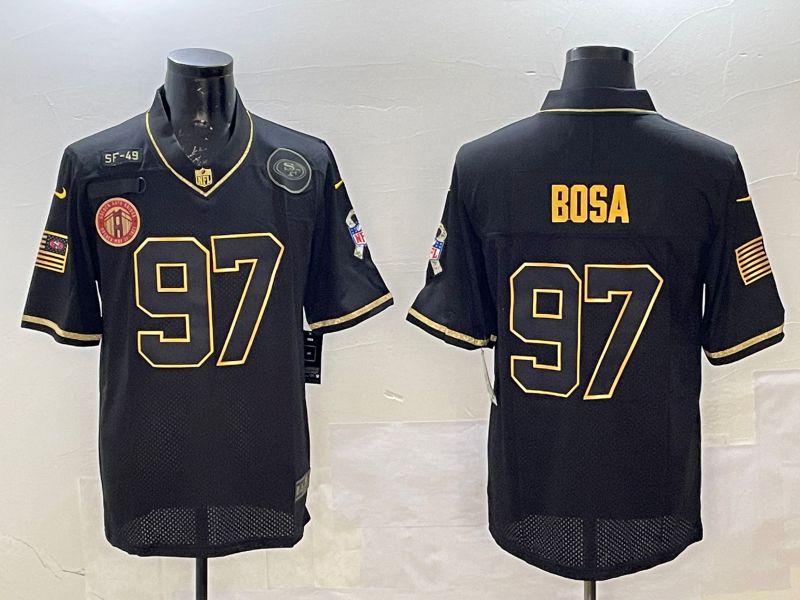 Men San Francisco 49ers #97 Bosa Black Gold 2025 Nike Limited NFL Jersey style 4
